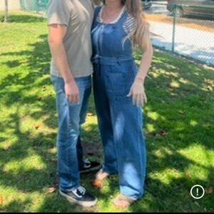 Rails Women's Denim wide leg Overalls romper